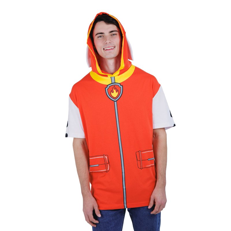 Paw Patrol Kids Cosplay Hooded T-Shirt Marshall Red White M Variation