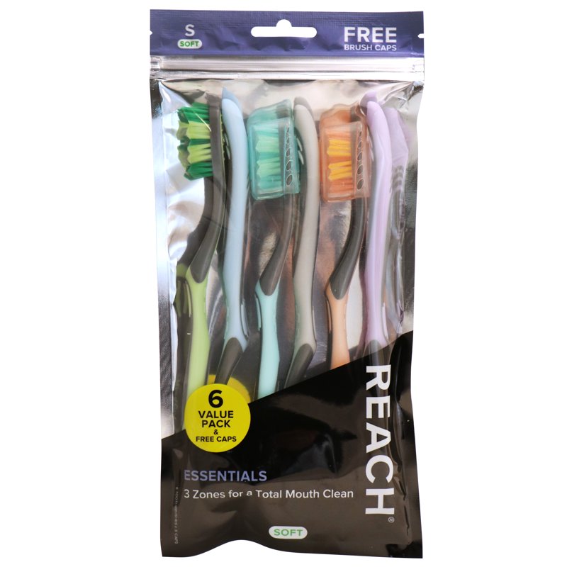 Manual Toothbrush Set - with Caps for Whole Mouth Cleaning