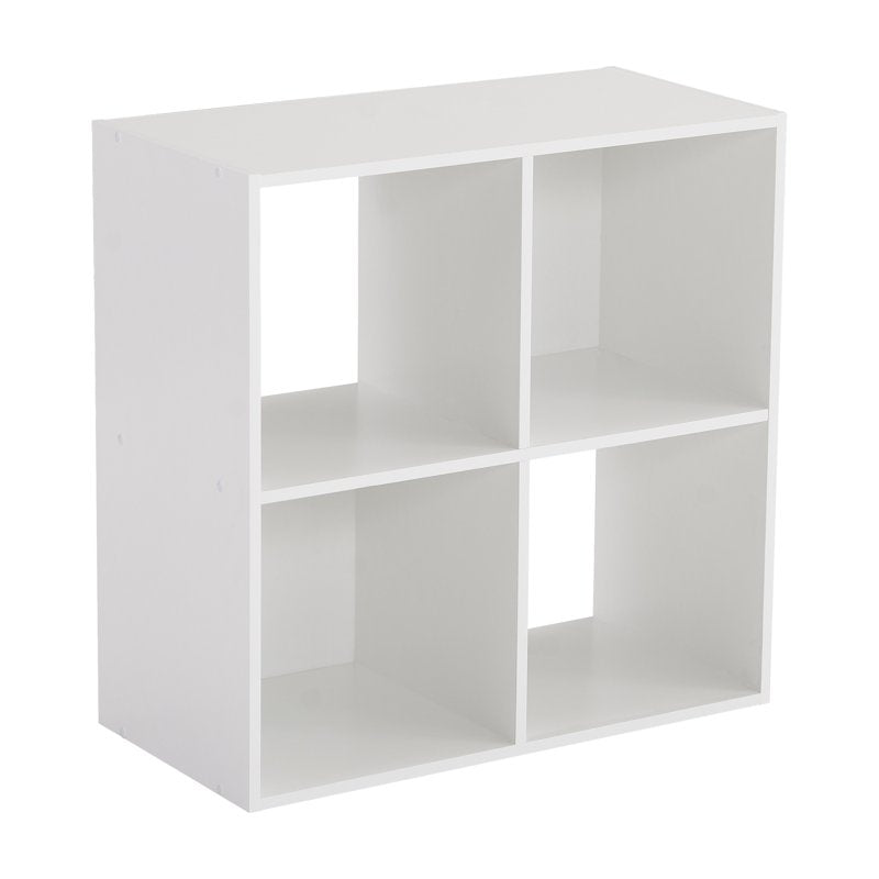 4-Cube Storage Organizer Bookcase - White 2x2 Design