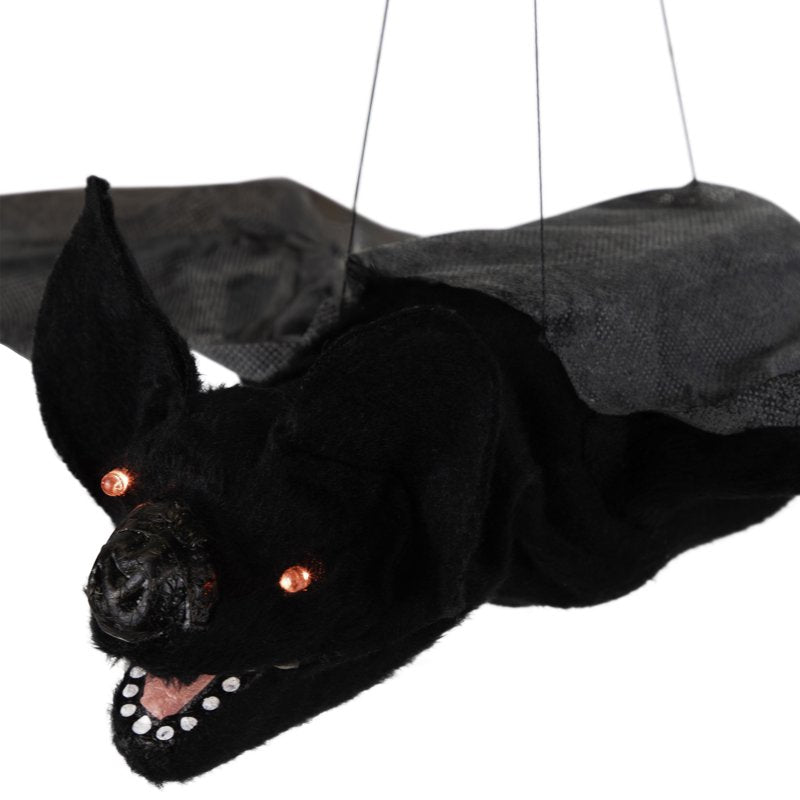 48-Inch LED Lighted Animated Halloween Bat with Moving Wings & Eerie Sounds