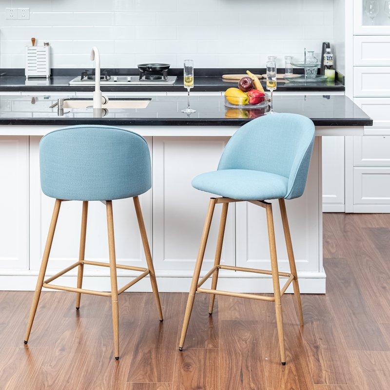 26" Swivel Counter Height Bar Stools Set of 2 - Lake Blue