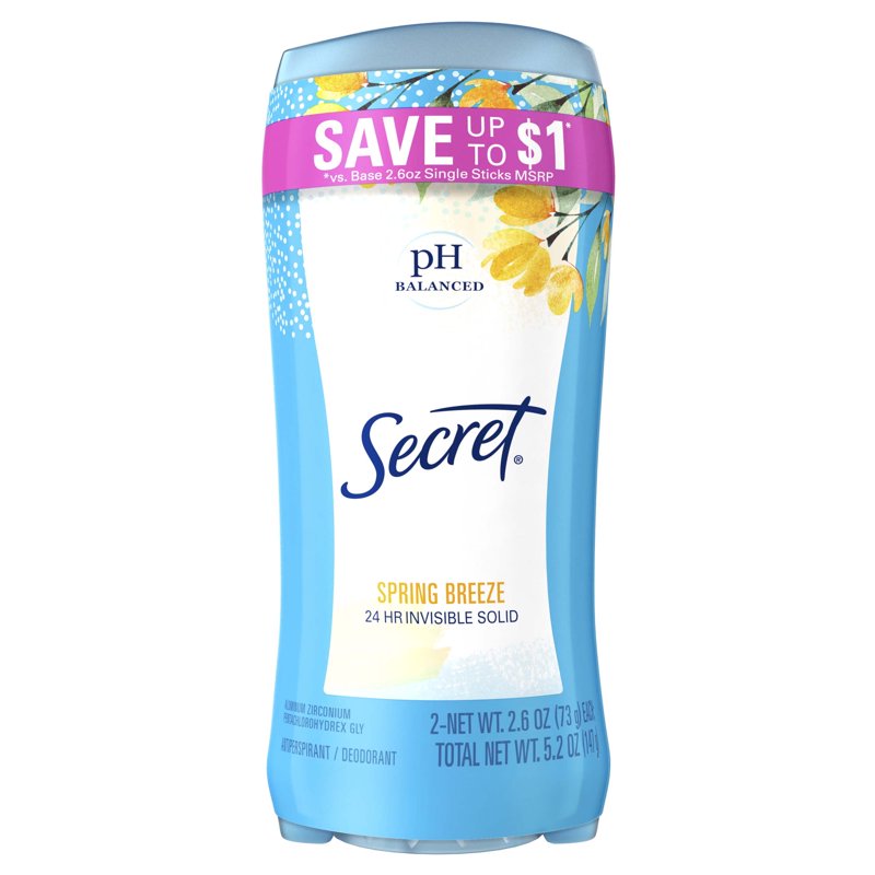 Invisible Solid Antiperspirant Deodorant for Women, Spring Breeze, 2.6 oz