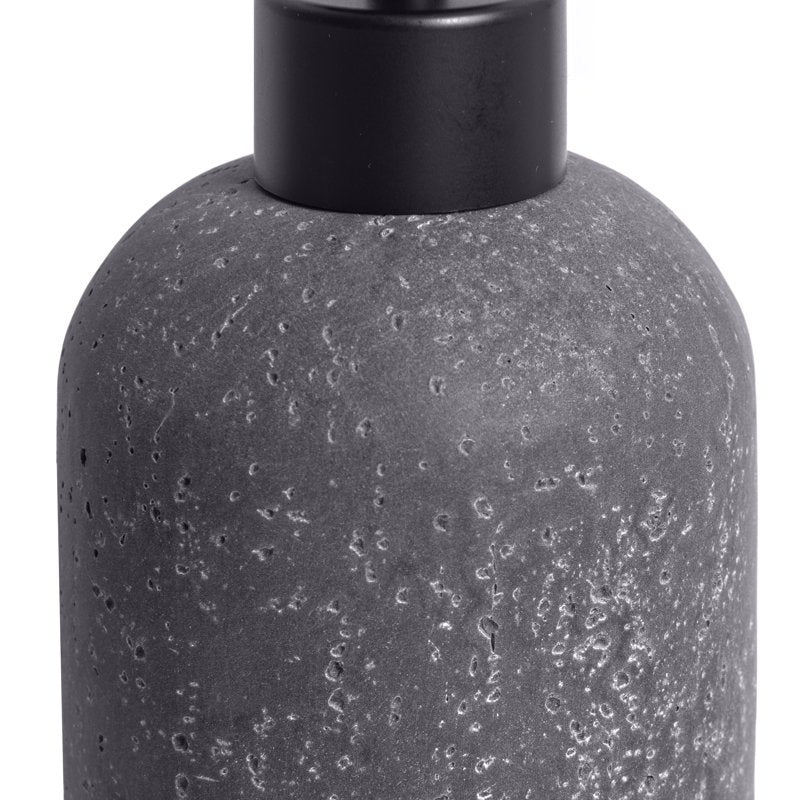 Faux Stone Soap and Lotion Dispenser - Grey, Compact, 12.5 oz