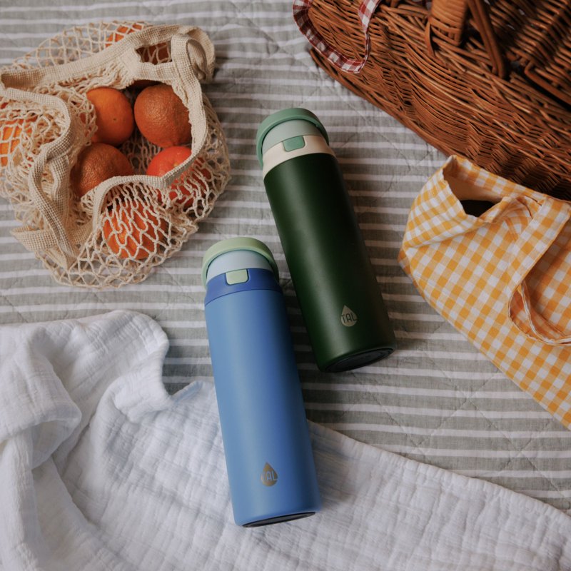 24oz Stainless Steel 2-in-1 Water Bottle with Straw & Chug Lid - Blue