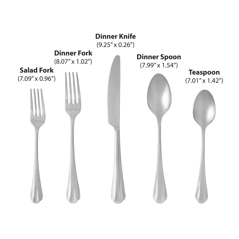 20-Piece Satin Flatware Set for 4 - Colette Design
