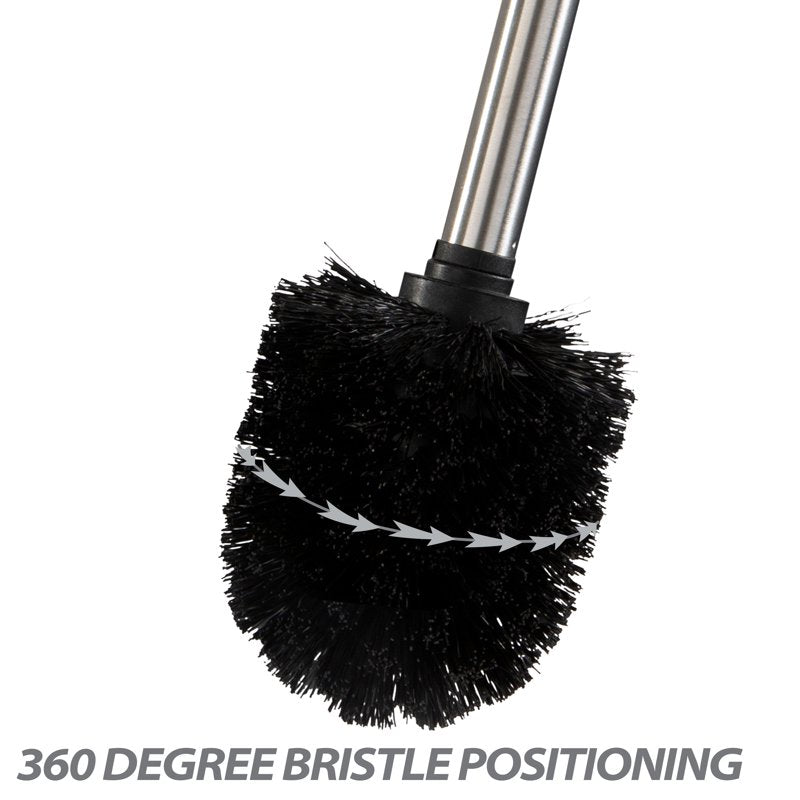 Self Closing Toilet Brush and Holder Set - Matte Black, 2 Pack
