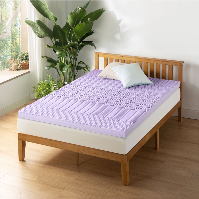 Twin Mattress Topper 3-inch 5-Zone Memory Foam with Lavender Infusion - Best Price Mattress