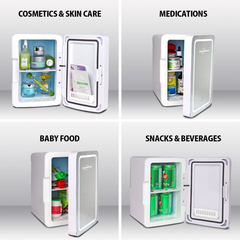 Portable Cosmetic Fridge with LED Makeup Mirror - 6L