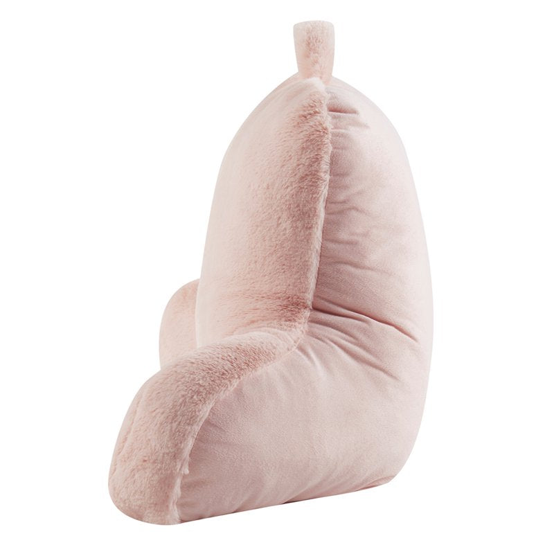 Mainstays Faux Fur Plush Bed Rest Pillow - Peach Pink, 18.5 x 32.5 in