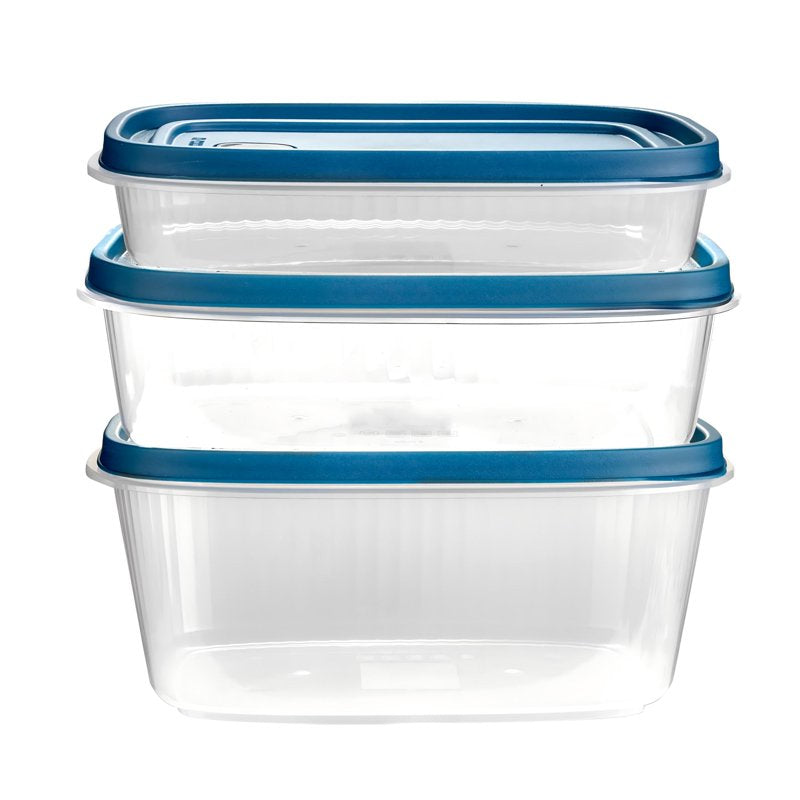 Reusable Food Storage Container Set - 6 Pieces, 2 Pack, Medium Rectangle
