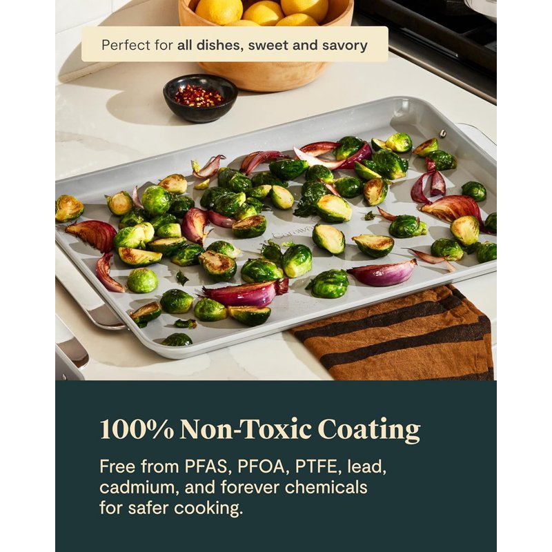 Large Non-Stick Ceramic Baking Sheet - 18" x 13" - Sage