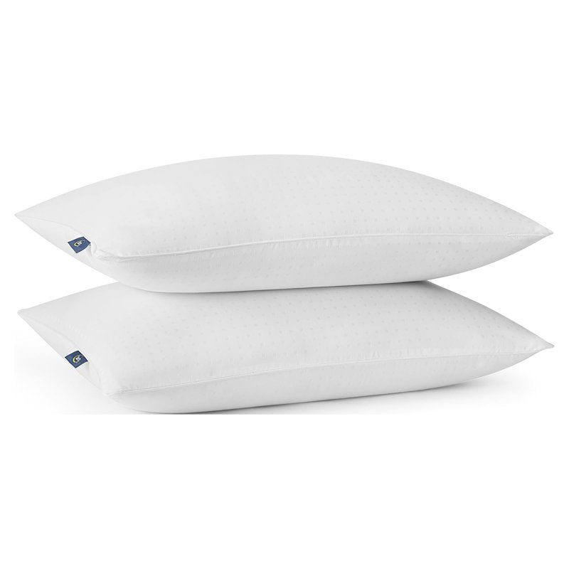 No-Go Flat Bed Pillow 2 Pack - Supportive Hypoallergenic Sleep Pillow