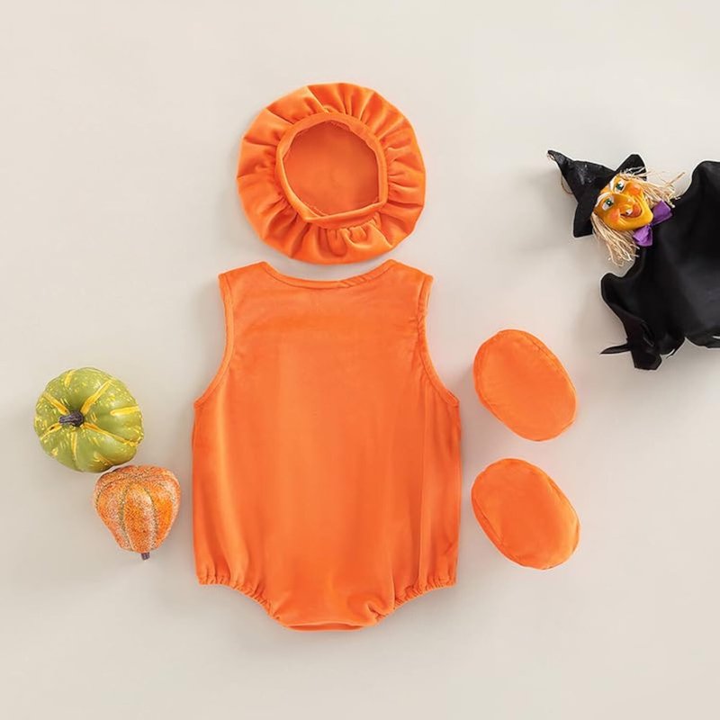 Baby Pumpkin Costume Romper Set with Hat & Shoes - 12-24 Months Variation 01