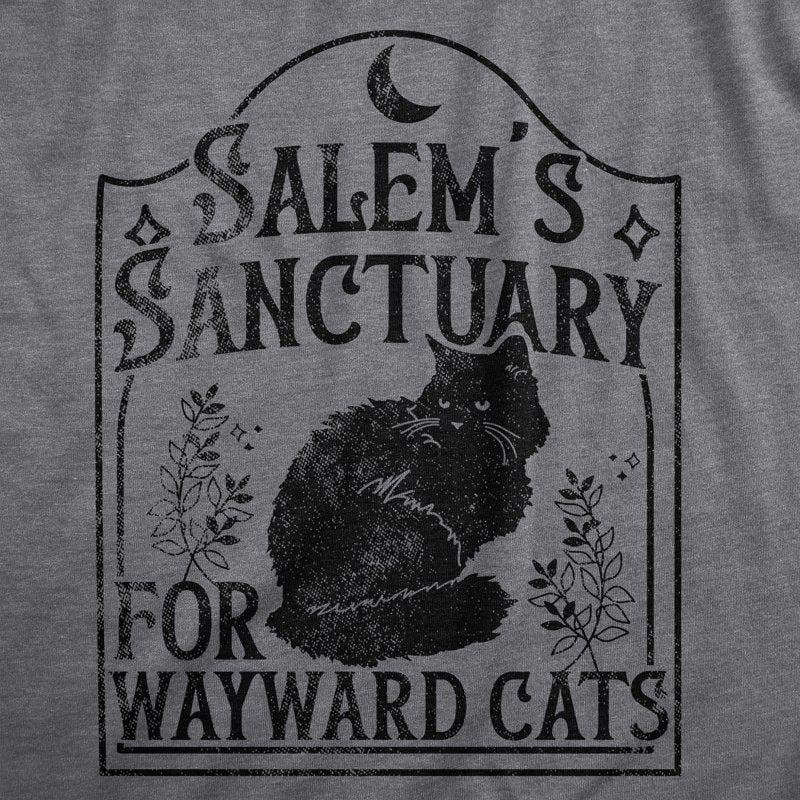 Mens Halloween Spooky Cat T Shirt - Salem Sanctuary for Wayward Cats 4XL