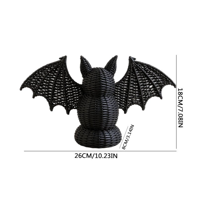 Halloween Woven Bat Figurine - Boho Style Seagrass Ornament, 10.24 Inch Variation of THIS listing