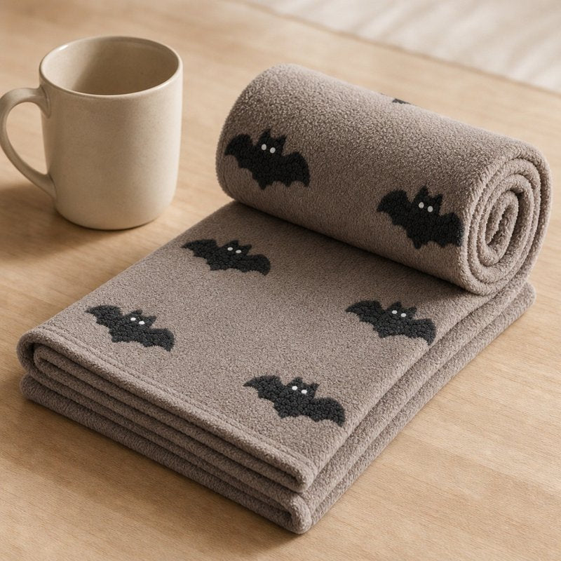 Halloween Ghost Flannel Throw Blanket - B Variation, 27.6x39.4 in, Soft Polyester Decor