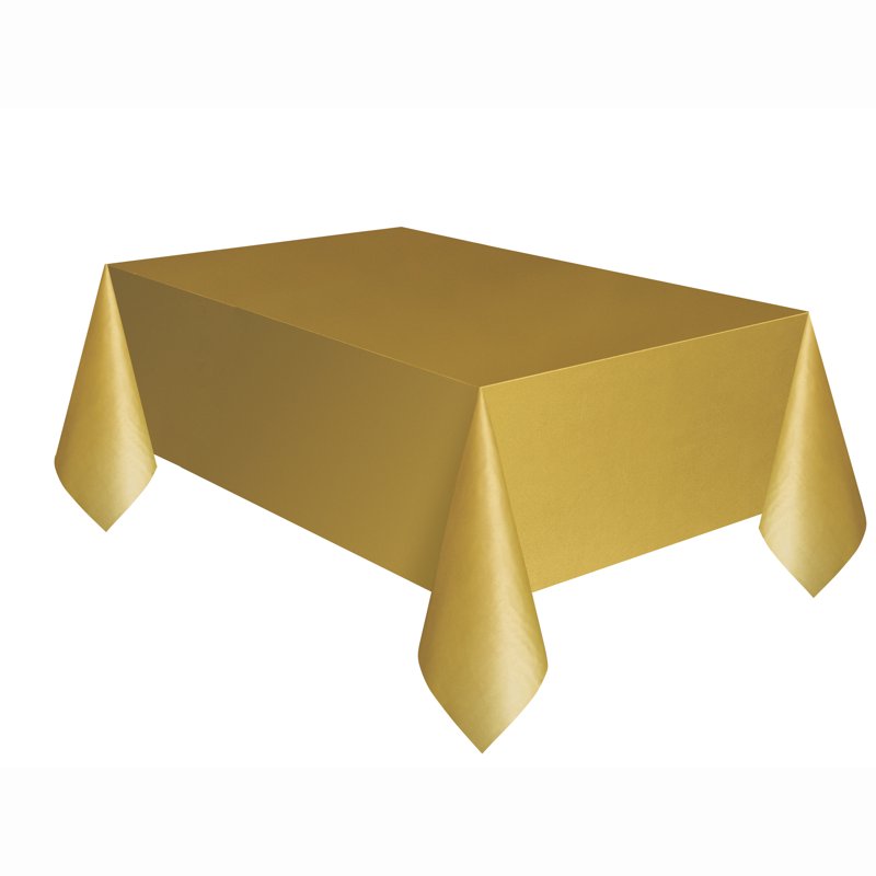 Gold Rectangular Plastic Table Covers - 6 Pack, 54" x 108"