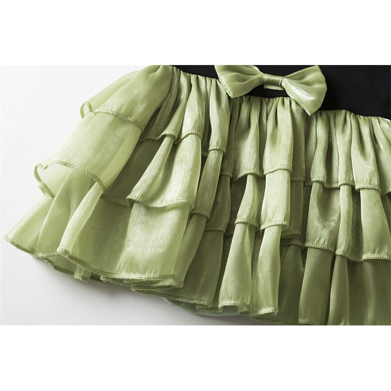 Flutter Sleeve Green Baby Girl Princess Dress & Headband Set 6-24 Months