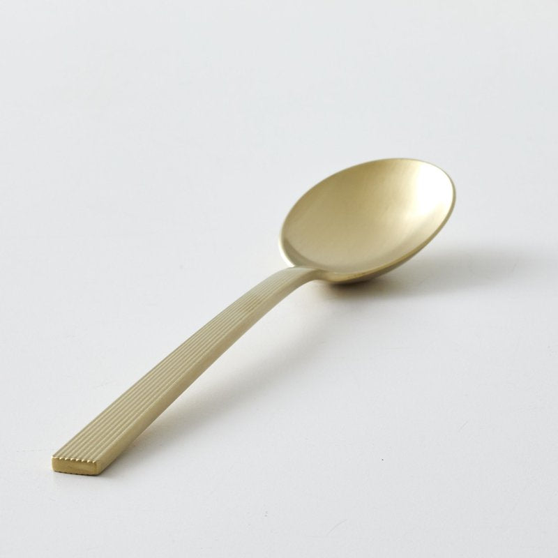 Stainless Steel Teaspoon with Ergonomic Handle - River Gold