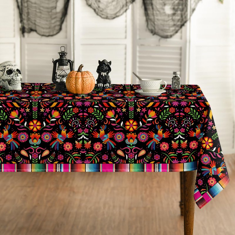 Halloween Tablecloth 60 x 120 Inch - Seasonal Festive Fabric for Home & Party - MultiA Variation