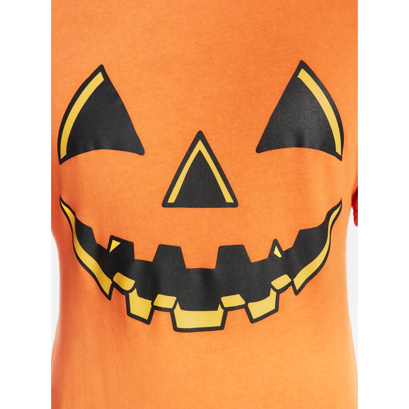 Halloween Men's Jacko Smile Graphic Tee Solar Orange 3XL with Variation