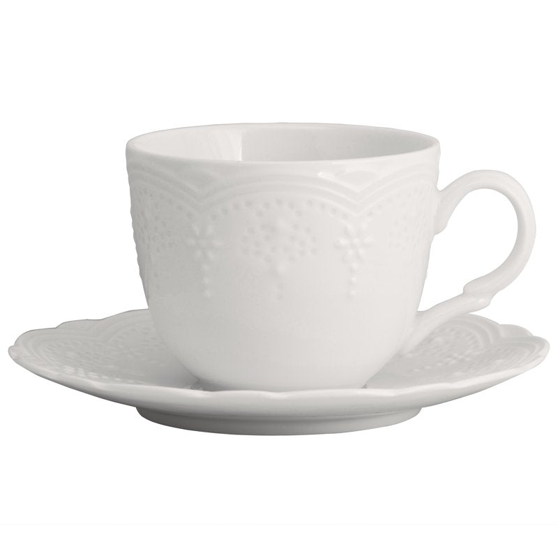 Porcelain Cup & Saucer Set of 6 - White