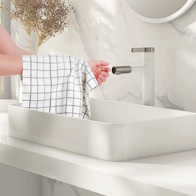 Grey Hand Towels 2 Pack - Soft Absorbent Bathroom & Kitchen Towels 14 x 28 Inches - Variation of THIS listing