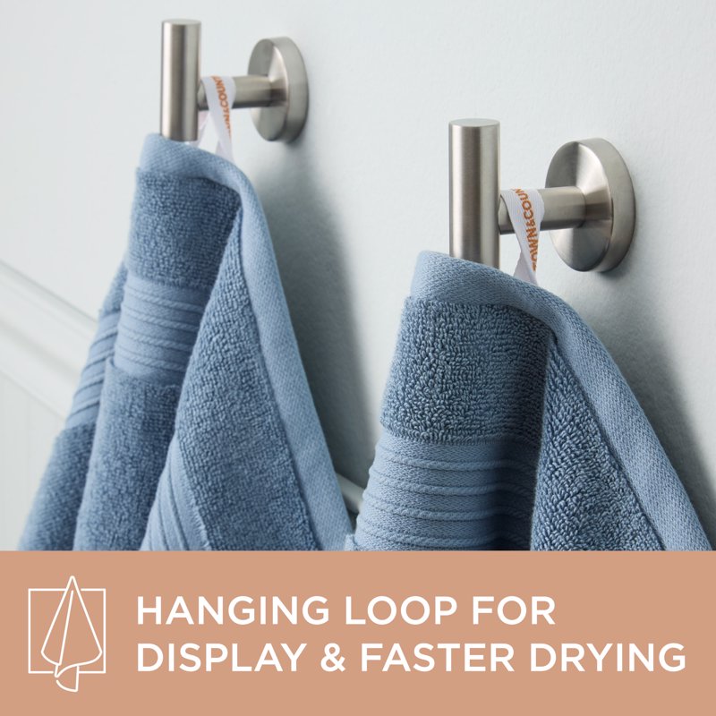 Blue 4-Piece Cotton Bath Towel Set 30x58 Inches - Plush & Absorbent