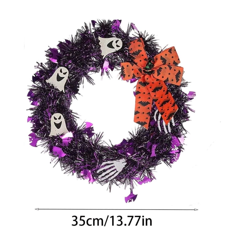 Halloween Wreath for Front Door - Black Door Decor for Home Porch - Variation O-9