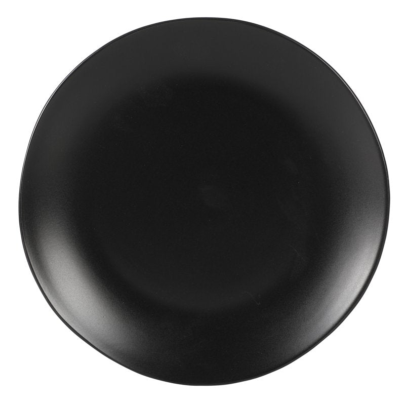 Matte Black Stoneware Dinnerware Set - 12-Piece