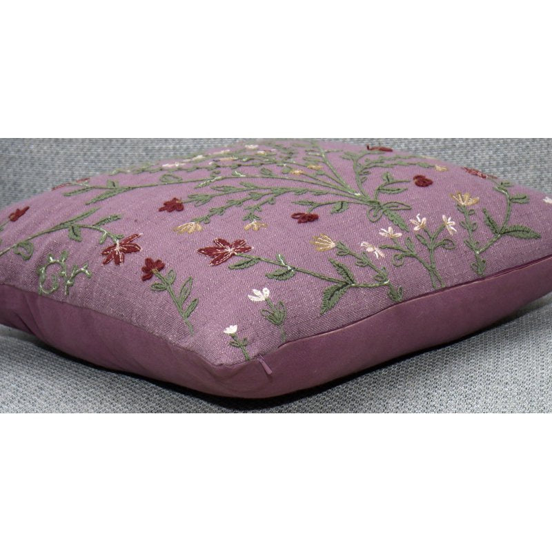 Violet Floral Throw Pillow - 20x20 Inches Decorative Cushion for Sofa & Bed - Better Homes & Gardens