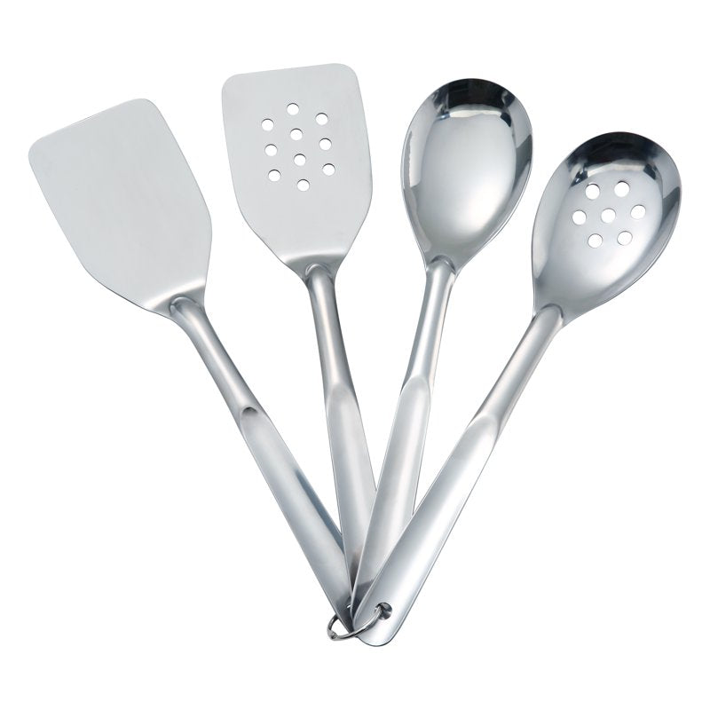 Stainless Steel 4-Piece Kitchen Utensil Set - Turner & Spoon