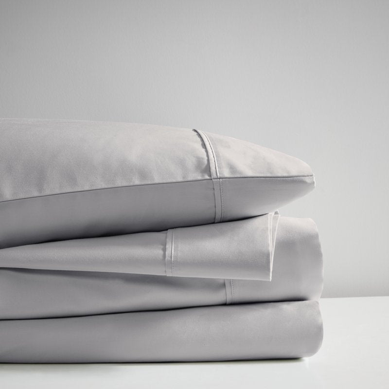 King Cooling Cotton Blend 4-Piece Sheet Set - Grey, 600 Thread Count