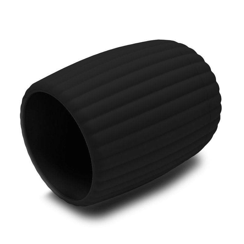 Toothbrush Holder - Black Ribbed Rubberized Plastic, Compact Bathroom Accessory