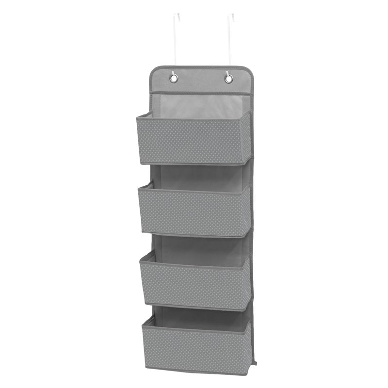 Dove Grey 4 Pocket Over The Door Organizer 2 Pack - Easy Storage Solution