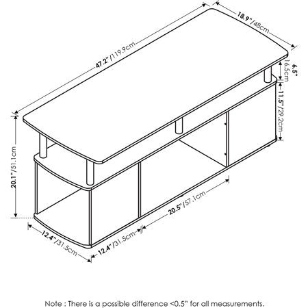 Utility Design Coffee Table with Shelves - Multiple Finishes
