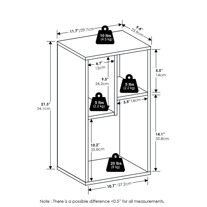 3-Cube Irregular Cubes Bookcase - Modern Storage Organizer