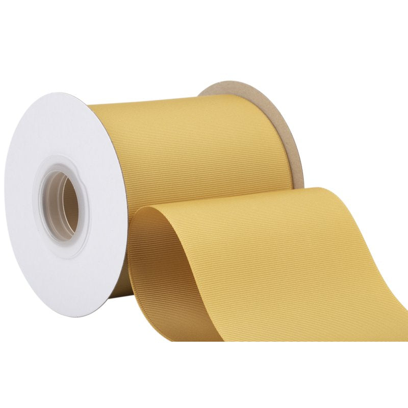 Ribbonitlux 4 Inch x 25 Yards Gold Grosgrain Ribbon - Premium Craft & Gift Wrap