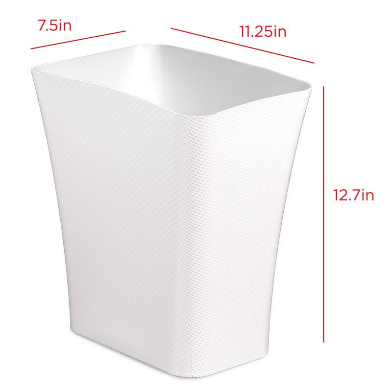 3.1 Gallon Anti-Microbial Bathroom Trash Can - White