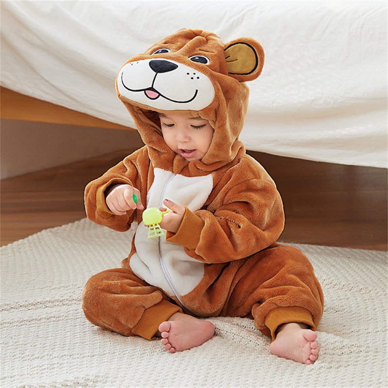Baby Animal Costume Romper - Brown Bear, 24-30 Months, Winter Flannel