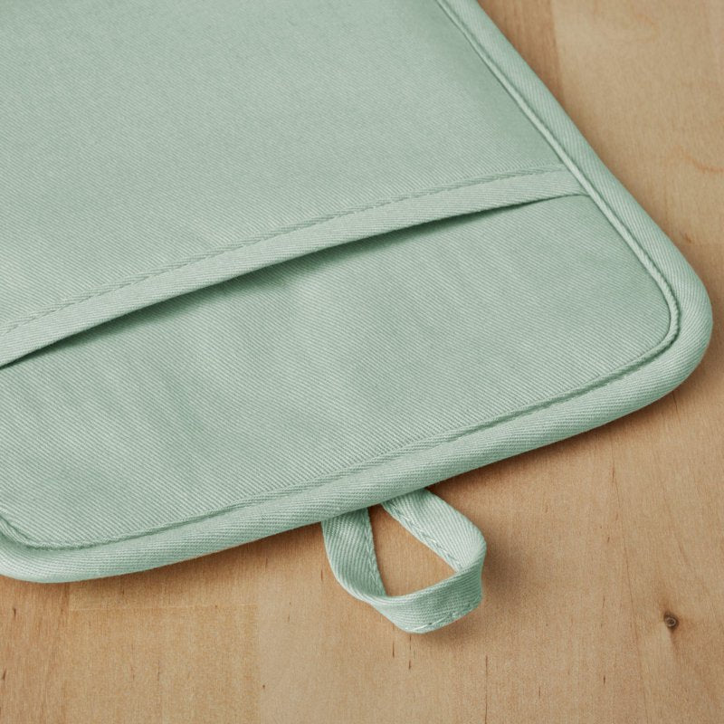 Ribbed Soft Silicone Pot Holders 2-Pack - Pistachio Green, 7"x9"