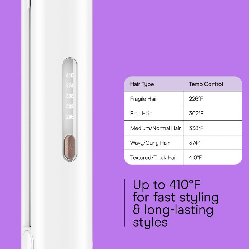 1" Double Ceramic Flat Iron with 5 Heat Settings - Rose Gold
