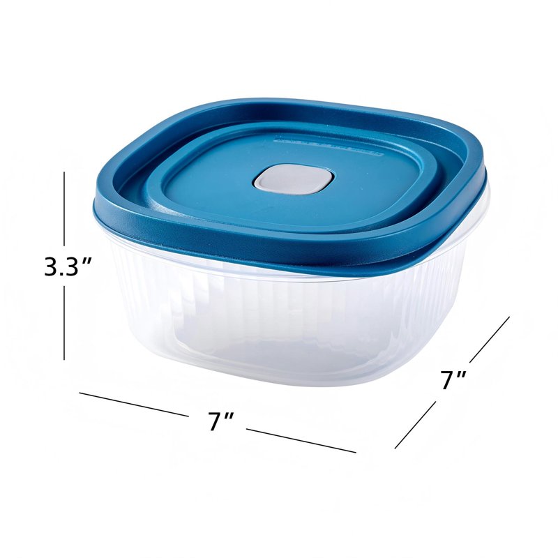 4-Pack Reusable Square Food Storage Containers - 5-Cup with Lids