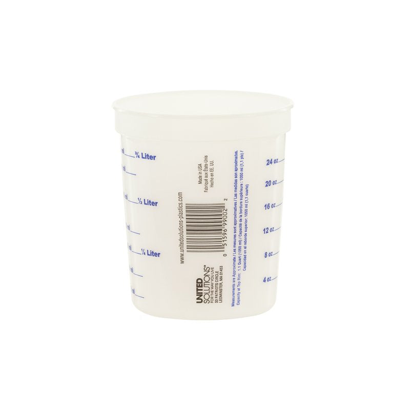 1 Quart Round Plastic Mixing Container - Clear
