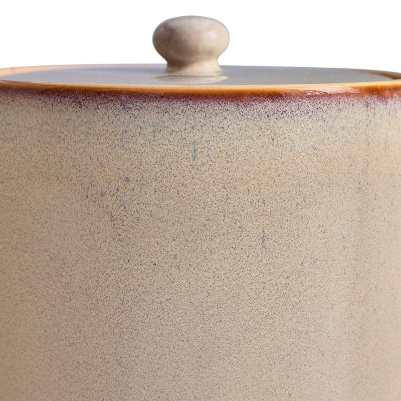 Large Ceramic Canister with Lid - Durable Stoneware Kitchen Storage