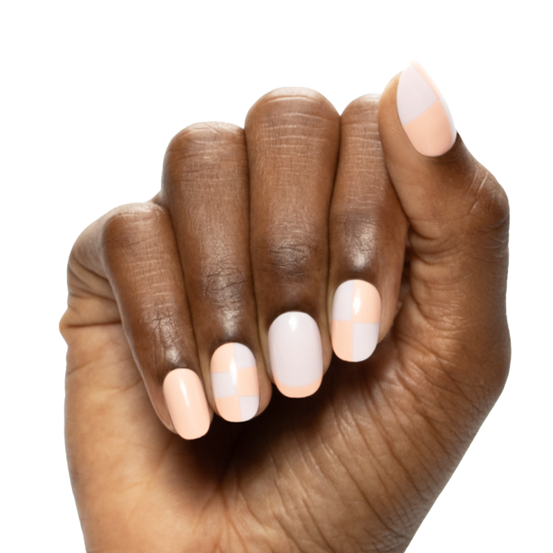 Press-On Nails with Adhesive Tabs - Sherbet Checker Party