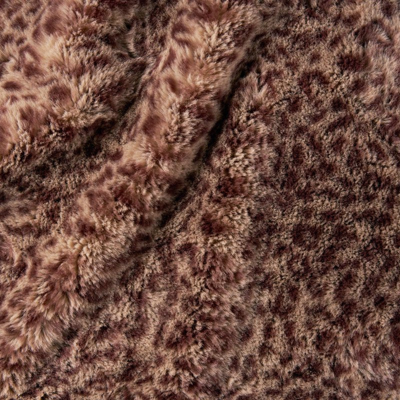 Brown Leopard Faux Fur Oversized Throw Blanket 50x72 Inches