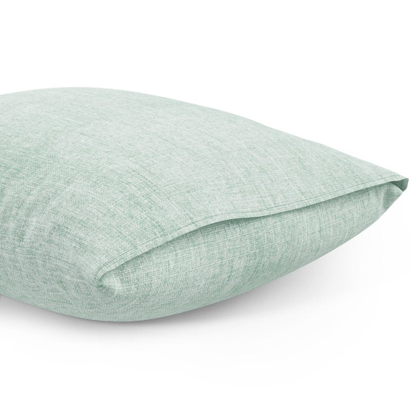 Kids Bed Sheet Set - 100% Cotton Percale Queen Light Green 4 Pieces