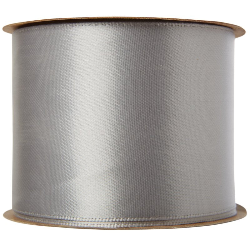 (2 Pack) Offray Opal Gray Satin Ribbon - 2 1/4 Inch Single Face Polyester, 9 Feet Each