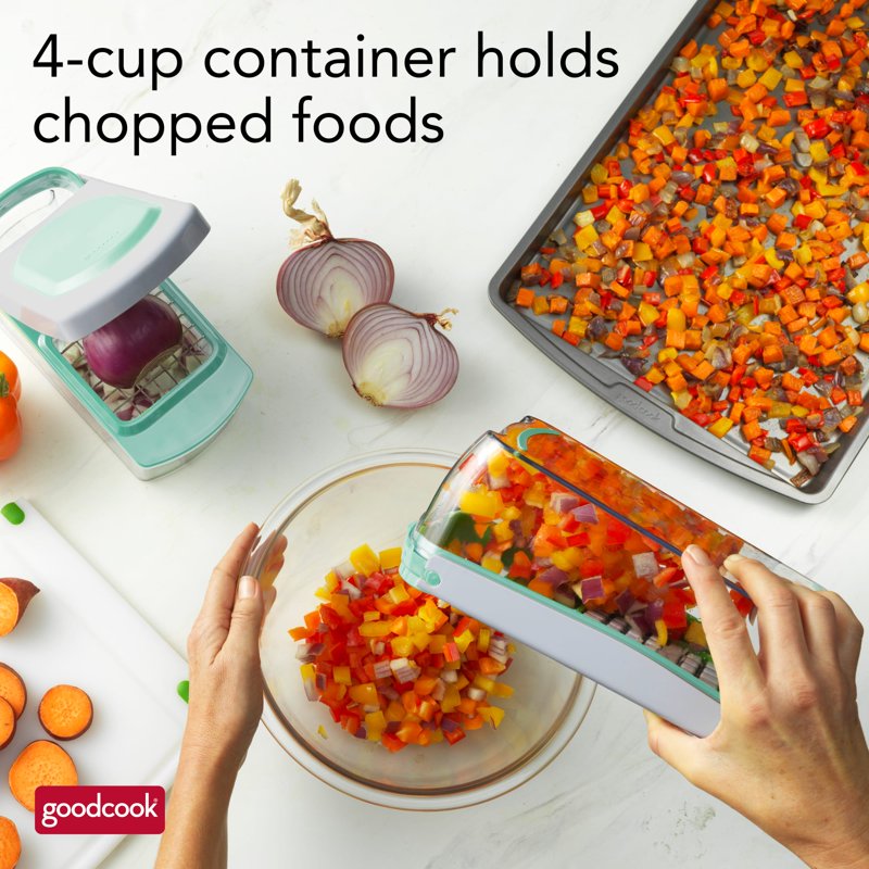 Veggie Dicer with Stainless Steel Blades and 4-Cup Container